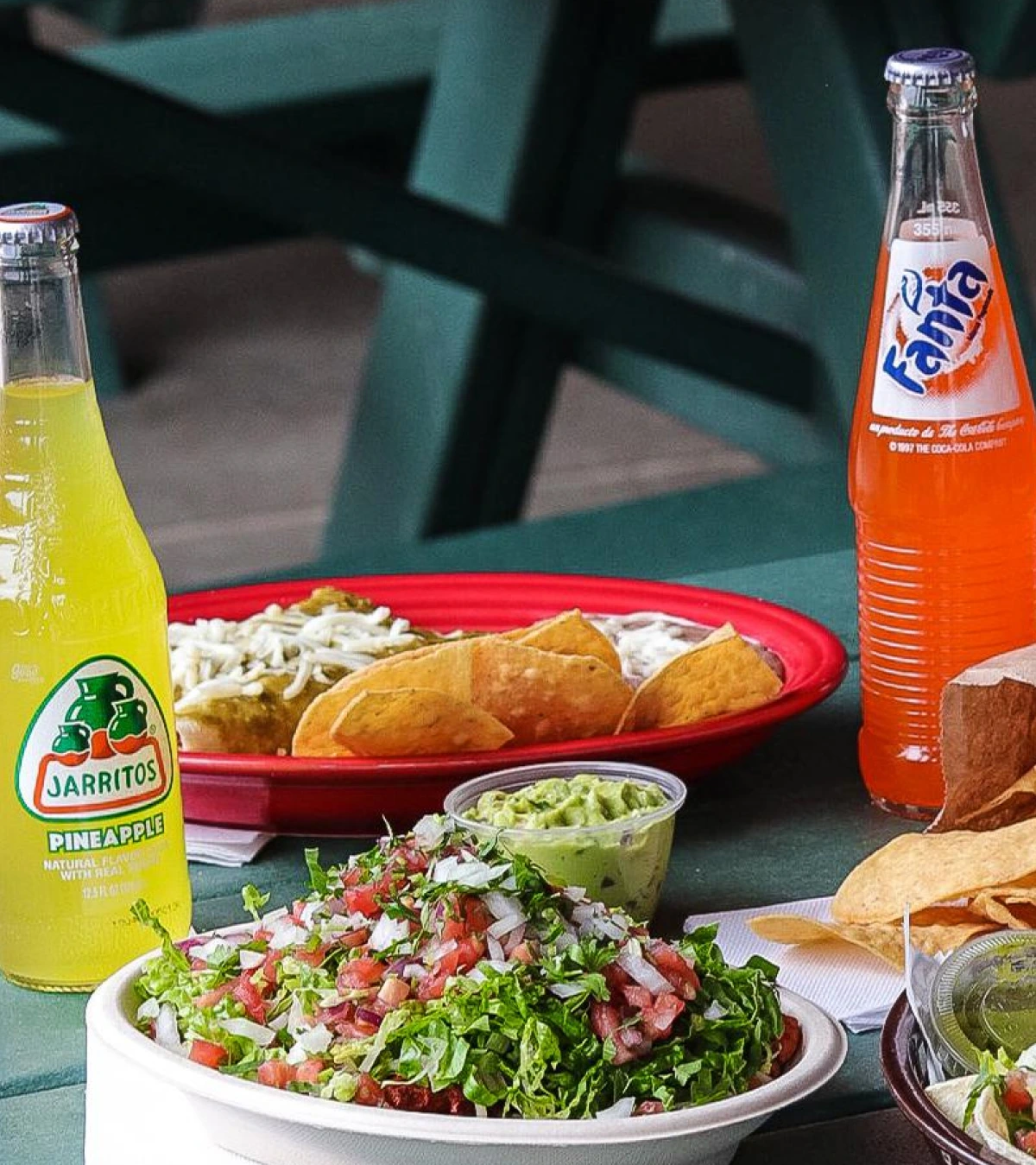 Authentic Mexican food spread from Dos Hermanos